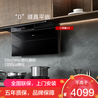 老板(Robam)[小黑翼D2]烟灶联动 超薄顶侧双吸抽油烟机 28立方大风量家用大吸力一级能效 27A21-D2