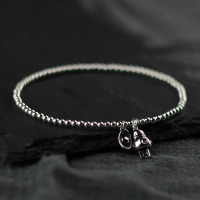 原创银饰925古风森系简约个性转运脚链女纯银脚踝链招财猫送女朋友老婆情人节七夕生日礼物