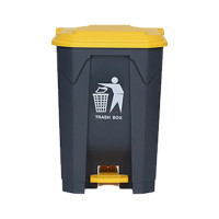 豫众诺 脚踏垃圾桶 80L灰桶黄盖 个