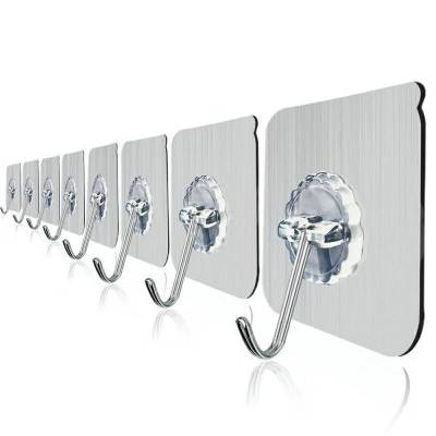 5个装-强力粘钩无痕挂钩透明粘贴挂钩墙壁粘钩6*6CM挂钩