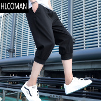 HLCOMAN男士短裤外穿2025夏季潮流宽松休闲潮牌百搭帅气7七分中裤子