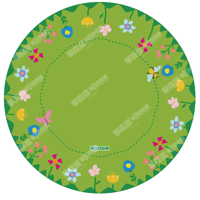 华森葳儿童用品 圆形学毯 方形教学毯(米色) 彩虹数字软垫及收纳架