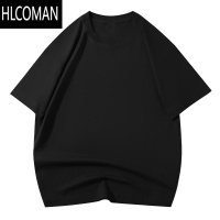 HLCOMAN一线撤标撤柜2025春季简约新款宽松百搭圆领短袖T恤(男女款)