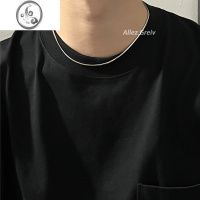 JiMi钛钢项链男款健身简约高级感方形蛇骨素链中性百搭细款金色锁骨链