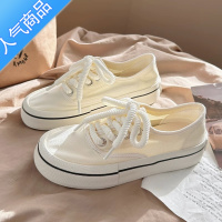 SUNTEK厚底小白鞋女ins潮百搭小众原创透气2023夏秋季新薄款帆布板鞋子