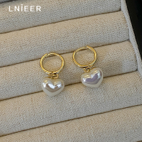 高级感桃心珍珠耳环女耳圈爱心耳坠小众设计耳钉2025新款耳扣耳饰