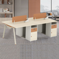 创世人 莱尚系列四人位办公桌电脑桌职员工位桌2.8m