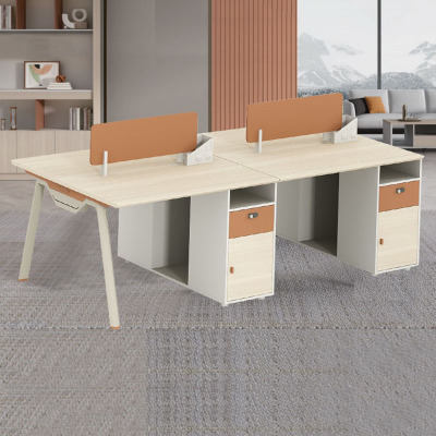 创世人 莱尚系列四人位办公桌电脑桌职员工位桌2.8m