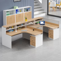 易企采 F型双人位不含椅 职员办公桌组合简约现代员工位卡座屏风隔断财务行政办公桌