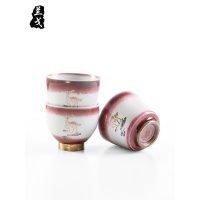 美帮汇粗陶茶杯功夫茶具套装主人杯日式家用陶瓷茶道配件茶碗品茗杯