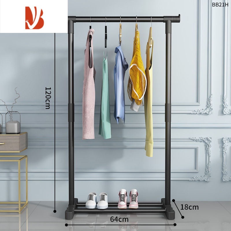 三维工匠收纳单杆简易凉衣捍支架304不锈钢衣架落地晾卧室内阳台加粗移动