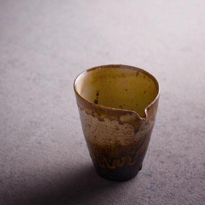 美帮汇手工原矿粗陶手抓陶瓷宽口柴烧窑变公道杯手工拉胚功夫茶具