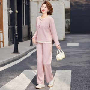 运动休闲妈妈套装女春秋薄款中老年女装春装衣服40-60岁两件套女