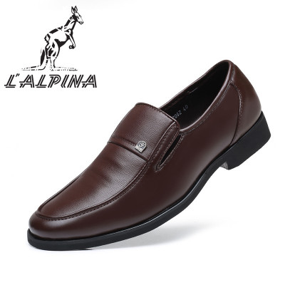 阿尔皮纳袋鼠 皮鞋商务正装男鞋休闲鞋子男新款低帮简约舒适运动