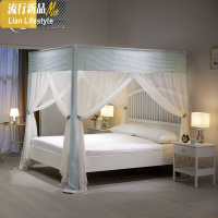 宫廷新款网红ins蚊帐支架家用三开1.8m床1.5m床公主风加密加厚 三维工匠