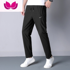 七斓夏季运动裤男宽松透气直筒速干长裤NK高腰百搭冰丝薄款休闲裤361