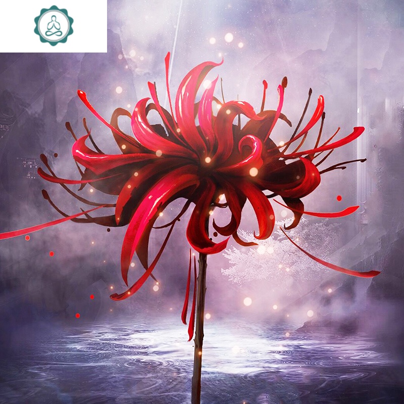 带框十字绣线绣小件2019新款彼岸花简单绣diy卧室刺绣古风自己绣 封后