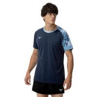 Mizuno男子速干回收聚酯运动排汗训练T恤单袖印花版印尼制造