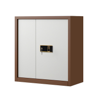 缑氏指纹电子保密柜钢制密码文件柜档案柜矮柜资料柜办公柜 单节咖白钥匙指纹