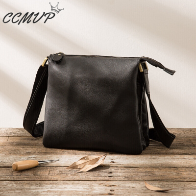 CCMVP品牌自营质量保证-CCMVP休闲品牌手工男士复古斜挎牛皮男休闲差单肩背潮黑色默认颜色