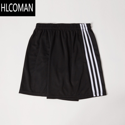 HLCOMAN三条杠扛运动短裤子男女学生休闲沙滩跑步中裤四分宽松足球三道杠