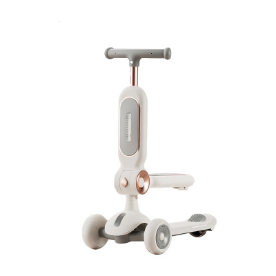 凤凰 滑板车儿童1-3-6岁以上小孩踏板折叠男孩女宝宝滑板车 二合一 白色[688-折叠版]音乐灯光