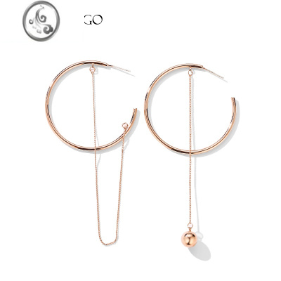 JiMi不对称耳环女气质韩国个性欧美夸张耳坠长款潮人网红简约耳圈耳饰