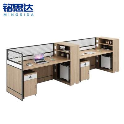 铭思达屏风工位一字双人位含柜套