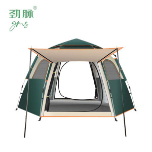 劲脉 露营帐篷 墨绿-240*210*135CM+防潮垫 顶