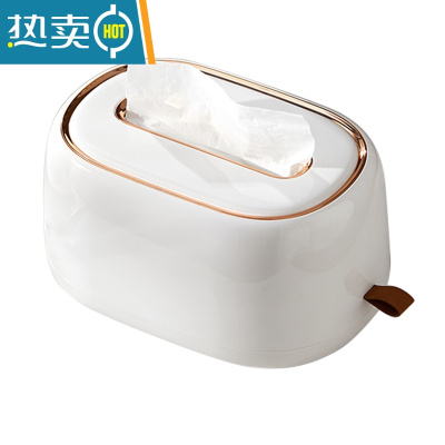 敬平纸巾盒抽纸盒家用客厅创意轻奢多功能收纳壁挂式弹簧餐巾纸盒 白金色2个装 桌面壁挂两用