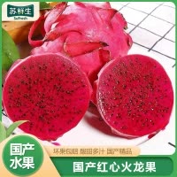 [苏鲜生]云南金都一号红心火龙果 净重2.8斤 大果 箱装 热带水果 当季新鲜水果