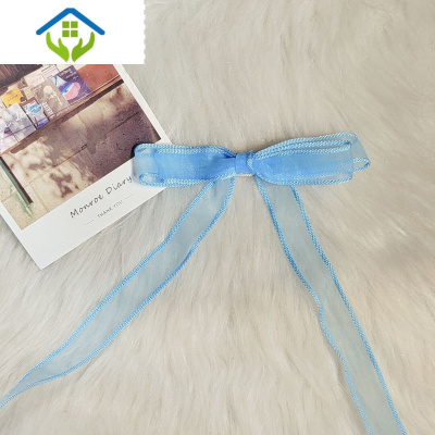 御蓝锦一对装！女童蝴蝶结发饰发卡儿童编发头饰夹子小女孩飘带网红发夹蓝色一对装