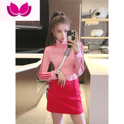 七斓2023新款美式辣妹复古运动外套阔腿裤裤裙休闲女套套装