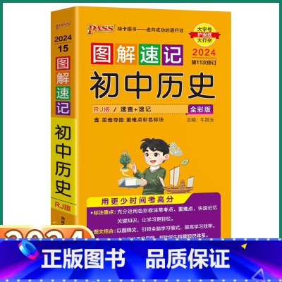 初中历史 初中通用 [正版]2024新版 图解速记初中历史 七八九年级中考复习辅导资料新中考真题四合一初中生基础知识积累
