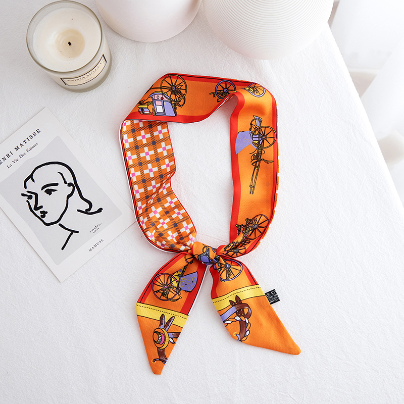 盛世尼曼细窄长条小丝巾女百搭装饰绑包包手柄丝巾缠包绑包丝带手腕巾