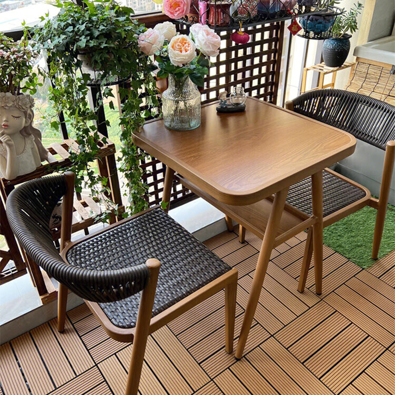 紫叶阳台小桌椅休闲藤椅三件套组合小户型看书网红一桌两椅茶桌椅