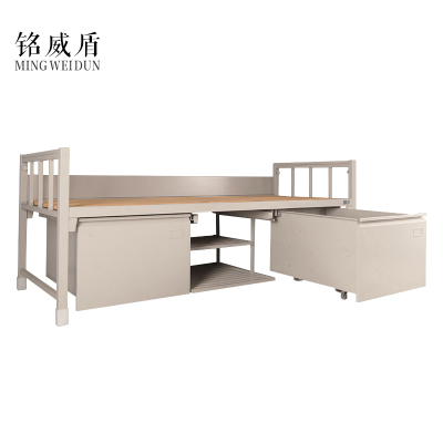 铭威盾制式营具单人床边防消防宿舍单人床含柜钢制加厚单层床单人床200