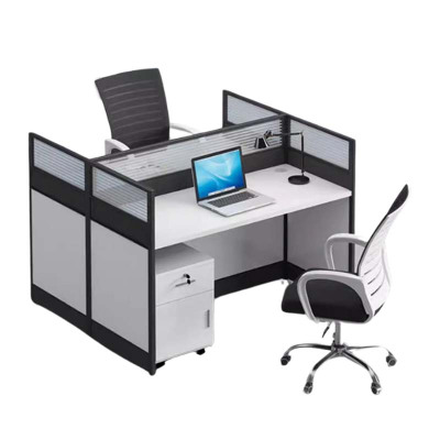 汉诺鑫威办公桌四人位职员桌简约现代财务桌椅组合屏风卡座员工位工字型双人位(含柜椅)