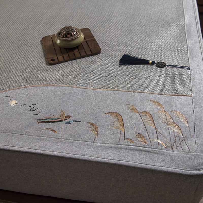 美帮汇藤席1.8m床凉席1.5米三件套1.2折叠单人宿舍学生空调冰丝席子