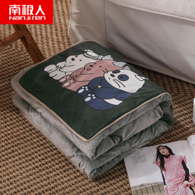 南极人(NanJiren)家纺冬季折叠汽车抱枕被子水晶绒两用加厚车上靠枕大号车内车载女生可爱午睡天鹅绒毯子
