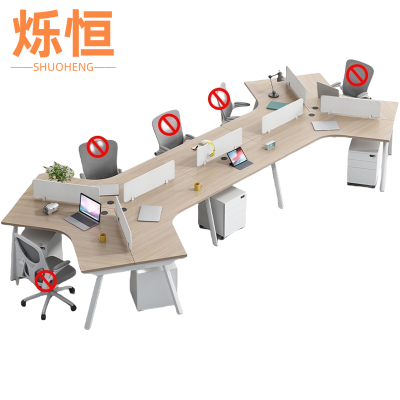 烁恒 屏风办公桌 八人位含柜 套