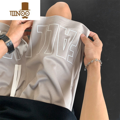 YANXU短裤男夏季薄款透气美式四分篮球运动裤子冰丝网眼速干宽松休闲裤