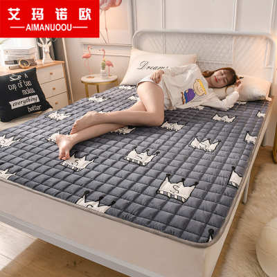 艾玛诺欧家纺柔软水晶绒防滑床垫保暖床褥单双人卡通动漫法莱绒1.5米1.8米榻榻米床垫子学生宿舍0.9米床垫