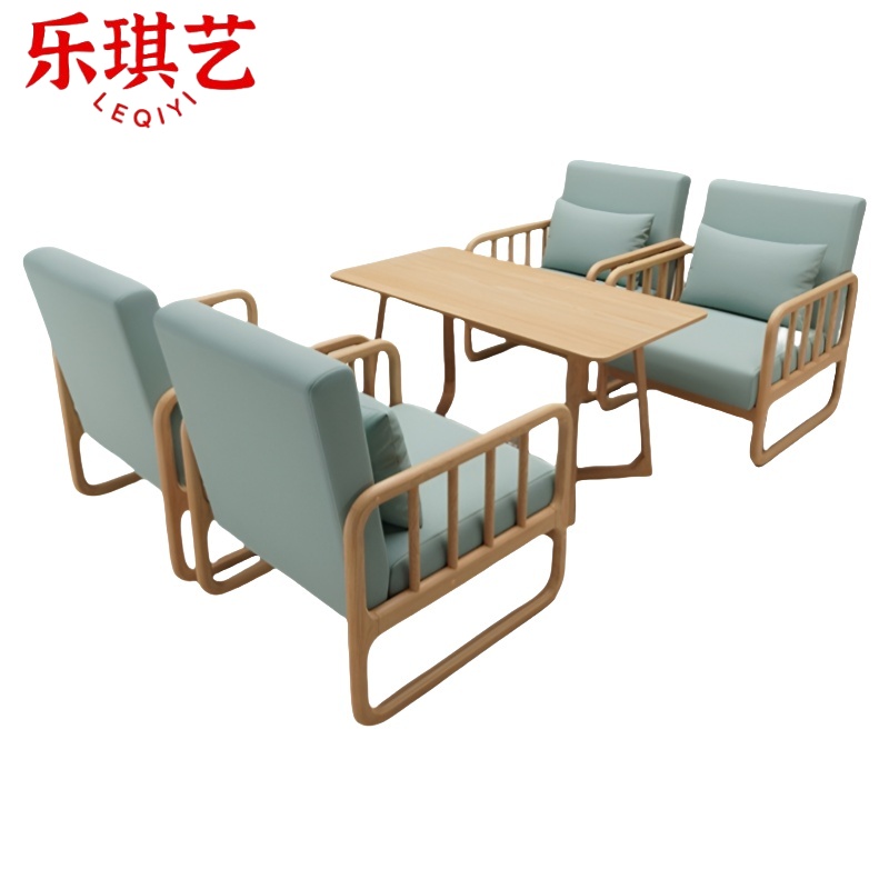 乐琪艺 沙发组合 4单椅+长方桌 套
