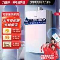 万家乐燃气热水器RG1 水气双伺服恒温 下置风机静燃舱 八重降噪 四季随温感电辅防冻 智慧增容无边玻璃屏 16L