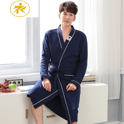 Ideamini情侣浴袍女春秋季长袖长款日式棉薄款睡衣男士睡袍女浴衣家居服