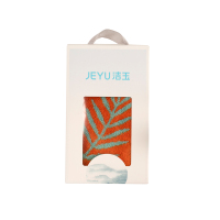 洁玉 叶语精梳棉提花毛巾单条盒装 J5057-A 桔色