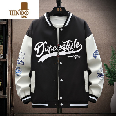 YANXU高街潮牌美式立领棒球服新款百搭男士拼接夹克潮流休闲外套