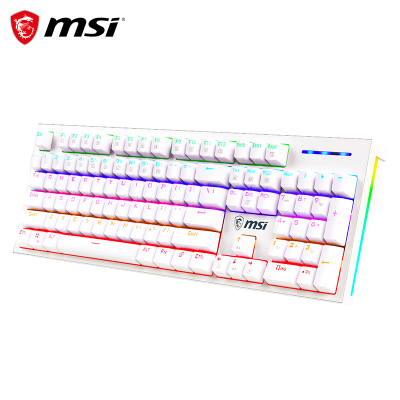 微星（MSI）GK50Z机械键盘红轴RGB光效有线游戏电竞办公键盘104键吃鸡键盘白色