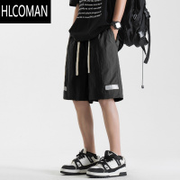 HLCOMAN短裤男款夏季新款直筒美式黑色工装裤高街潮牌宽松休闲五分裤